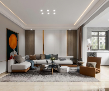 Modern A Living Room-ID:401655912