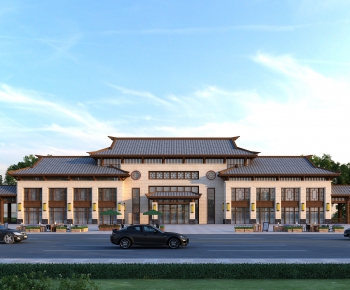 Chinese Style Building Appearance-ID:990748884