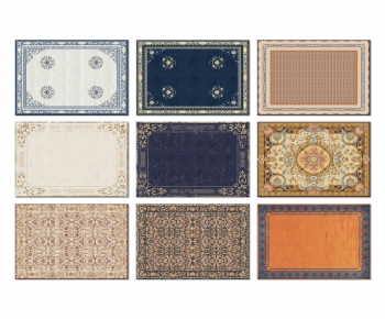 新古典方形针织地毯组合-ID:583251959