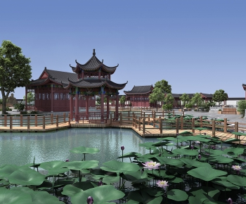 中式公园景观古建筑-ID:778553014