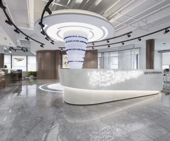 Modern Office Reception Desk-ID:643116009