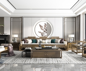 New Chinese Style A Living Room-ID:550014029