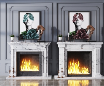 Simple European Style Fireplace-ID:517930033