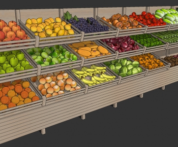 现代商场超市水果蔬菜货架展示架-ID:274858006