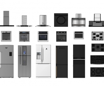 现代厨房电器冰箱橱柜抽烟机-ID:954933881