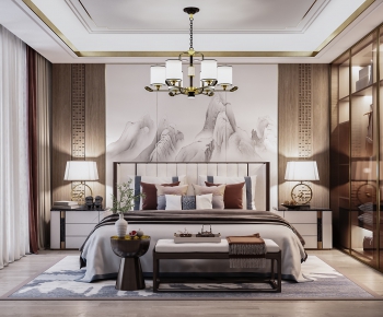 New Chinese Style Bedroom-ID:805850028