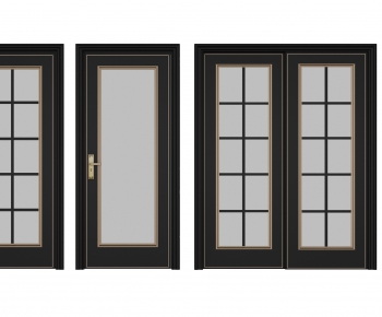 New Chinese Style Unequal Double Door-ID:562608969
