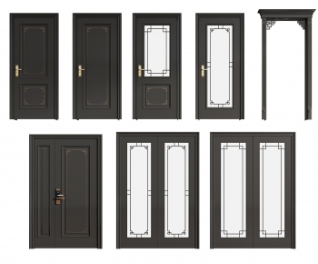 New Chinese Style Unequal Double Door-ID:218950034