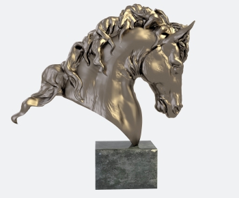 现代马头雕塑-ID:781485081