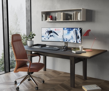 Modern Computer Desk And Chair-ID:807080983