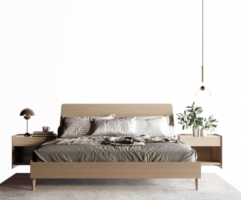Nordic Style Double Bed-ID:306046012