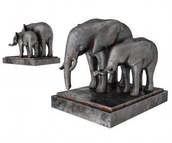 现代大象雕塑摆件-ID:415869004