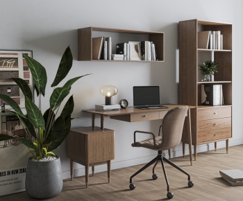 Nordic Style Computer Desk And Chair-ID:655118943