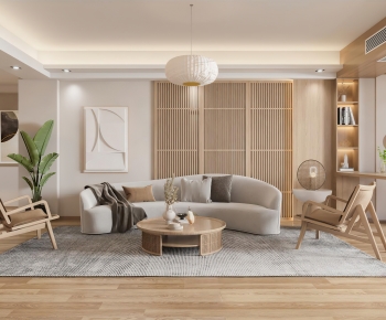 Japanese Style Wabi-sabi Style A Living Room-ID:942740484