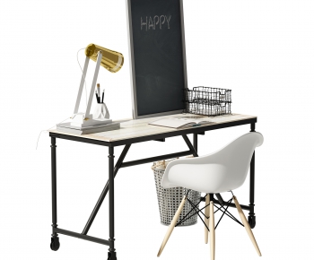 Industrial Style Computer Desk And Chair-ID:406471018