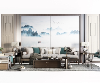 New Chinese Style Sofa Combination-ID:747718866