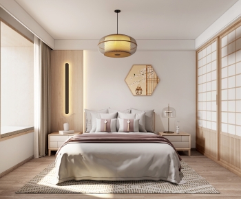 Japanese Style Wabi-sabi Style Bedroom-ID:576349026