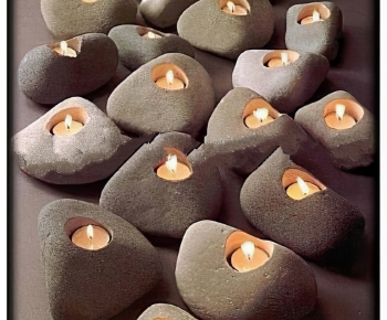 现代石头造型烛台装饰灯-ID:130229002