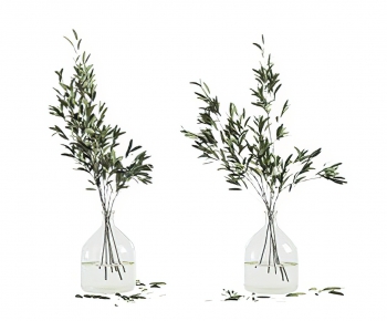 现代橄榄叶玻璃花瓶-ID:519988067