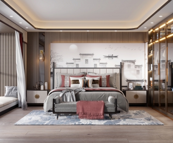 New Chinese Style Bedroom-ID:445578106