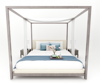 New Chinese Style Single Bed-ID:813481093