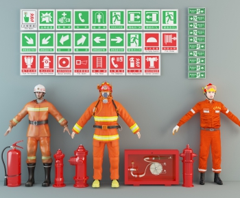 现代消防员消防器材组合-ID:665340452