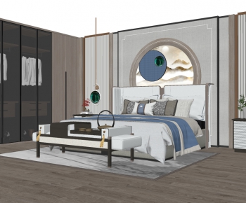 New Chinese Style Bedroom-ID:822033882