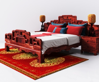Chinese Style Double Bed-ID:178483014