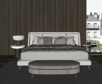 Modern Double Bed-ID:617264031