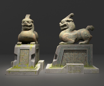 中式青铜狮子雕像-ID:567620044