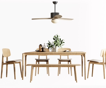 Japanese Style Dining Table And Chairs-ID:509015089