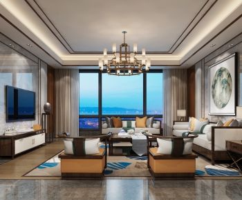 New Chinese Style A Living Room-ID:572962056