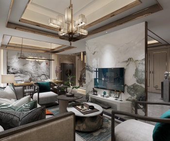 New Chinese Style A Living Room-ID:793262002