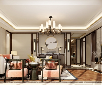 New Chinese Style A Living Room-ID:529648073