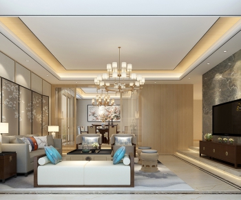 New Chinese Style A Living Room-ID:467004066