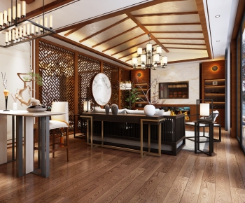 New Chinese Style A Living Room-ID:204214104