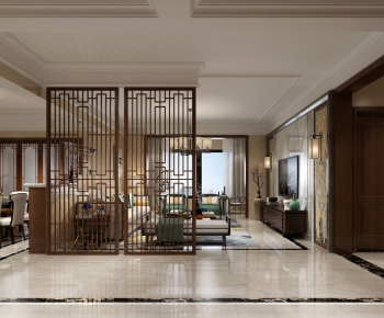 New Chinese Style A Living Room-ID:904803044