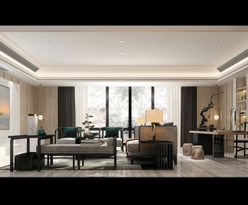 New Chinese Style A Living Room-ID:317406899