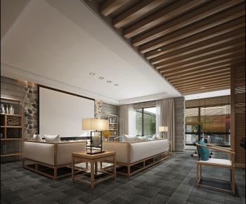 New Chinese Style A Living Room-ID:690361021