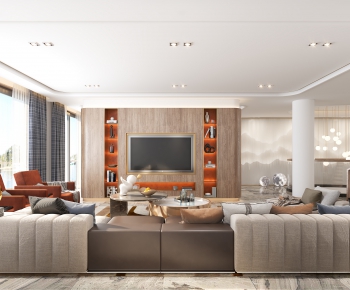 New Chinese Style A Living Room-ID:579595093