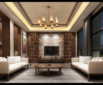 Chinese Style A Living Room-ID:496181013