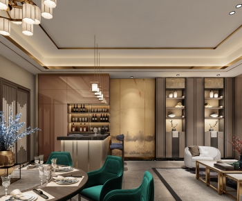 New Chinese Style A Living Room-ID:994613899