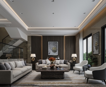 New Chinese Style A Living Room-ID:463804017