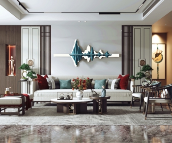 New Chinese Style A Living Room-ID:146596913