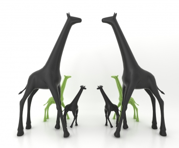 现代长颈鹿雕塑-ID:520684969