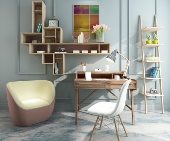 Modern Computer Desk And Chair-ID:772222043