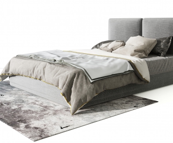 Modern Double Bed-ID:307396896