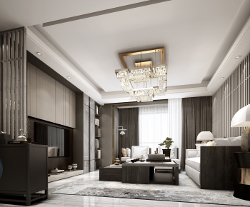 New Chinese Style A Living Room-ID:706531052