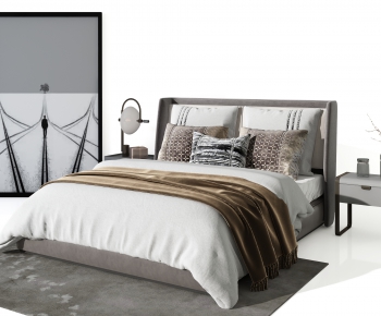 Modern Double Bed-ID:628597975