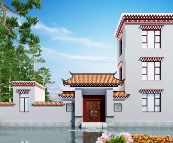 中式大门建筑外观-ID:503546003